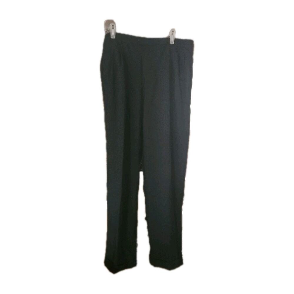 ZANELLA Dress Pants Mens Sz 35X31 Black PURE WOOL ITALIAN-MADE Business